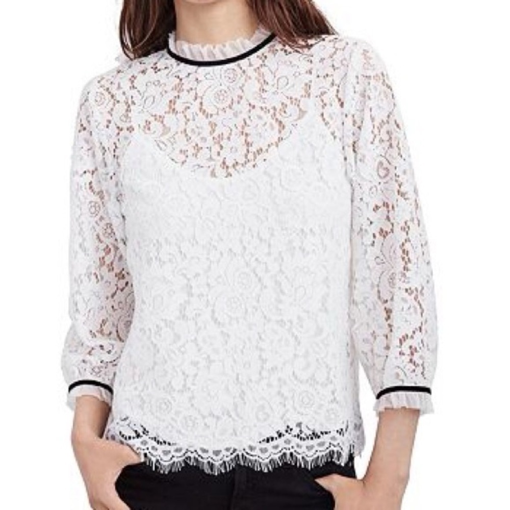 Velvet By Graham & Spencer Lace Long Sleeve Blouse